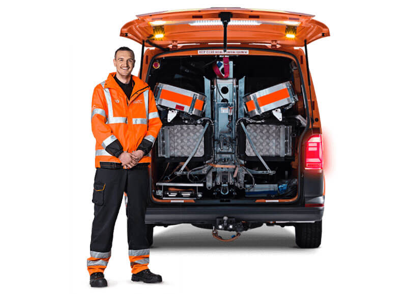 Man standing in front of open RAC breakdown van